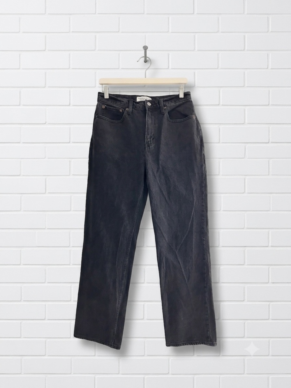 Abercrombie & Fitch The Vintage Straight High Rise Jeans Black 28/6L